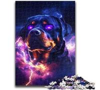 Puzzles for Teenagers Teens 1000pc Puzzle Lightning Rottweiler Help The Brain Exercise Addictive Toys to Cultivate Patience Suitable for Couples 26x38cm