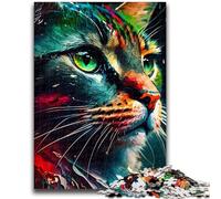 Puzzles for Teenagers Teens 1000pc Puzzle Lively Colored Cat Face Educational Stress Relief Toy Parent-child Interaction for And Age 14 50x75cm