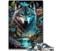Puzzles for Teenagers Teens 1000pc Puzzle Mandala Jungle Wolf Vibrant And Unique Design Relaxing & Challenging Puzzle Experience 50x75cm