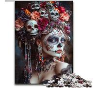 Puzzles for Teenagers Teens 1000pc Puzzle Mexican Skull Girls, Challenging Game Toys Wall Decoration Unique Birthday And Xmas Gifts (Size 26x38cm)