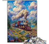 Puzzles for Teenagers Teens 1000pc Puzzle Moving Train, Challenging Difficult with Fully Interlocking Randomly Shaped Pieces 26x38cm