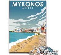 Puzzles for Teenagers Teens 1000pc Puzzle Mykonos Greek Travel Art Educational Stress Relief Toy Parent-child Interaction for And Age 14 (size 38x52cm)