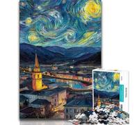 Puzzles for Teenagers Teens 1000pc Puzzle Night Sky City Cityscape,Artistic Wall Decor & Birthday Gift Idea for Friends,Home Office (38x26cm)