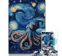 Puzzles for Teenagers Teens 1000pc Puzzle Night Sky Night Sky Octopus,Stress Reliever Staycation Kill Time Parent-child Interaction 38x26cm