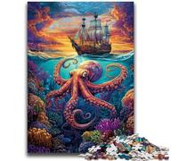 Puzzles for Teenagers Teens 1000pc Puzzle Ocean Octopus Staycation Kill Time with Fully Interlocking Randomly Shaped Pieces 26x38cm