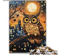 Puzzles for Teenagers Teens 1000pc Puzzle Owl Under The Moon, for And from 14 Years And over Educational Learning Toys Family Games Birthday Present 50x75cm