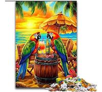 Puzzles for Teenagers Teens 1000pc Puzzle Parrot on Vacation, Suitable for People Aged 14 And Above Educational Games Secret Santa Gifts 26x38cm
