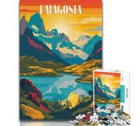 Puzzles for Teenagers Teens 1000pc Puzzle Patagonia Landscape Poster,Artistic Wall Decor & Birthday Gift Idea for Friends,Home Office (75x50cm)