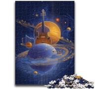 Puzzles for Teenagers Teens 1000pc Puzzle Planet Guitar Stress Reliever Staycation Kill Time with Matching Poster And Trivia Sheet 26x38cm