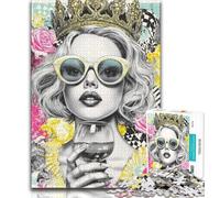 Puzzles for Teenagers Teens 1000pc Puzzle Pop Art Queen,Artistic Wall Decor & Birthday Gift Idea for Friends,Home Office (38x26cm)