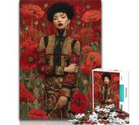 Puzzles for Teenagers Teens 1000pc Puzzle Poppy Girl,Stress Reliever Staycation Kill Time Parent-child Interaction 75x50cm