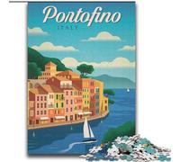 Puzzles for Teenagers Teens 1000pc Puzzle Portofino, Analysis And Logic with Fully Interlocking Randomly Shaped Pieces for And Age 14 Years Up 75x100cm
