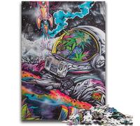 Puzzles for Teenagers Teens 1000pc Puzzle Psychedelic Smoke Astronaut Toys Educational Games Stress Relieving Artists Collection, Fine Art 50x75cm