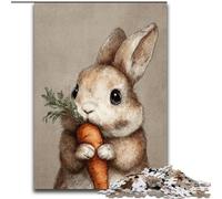 Puzzles for Teenagers Teens 1000pc Puzzle Rabbit Eating Carrot, for And from 14 Years And over Educational Learning Toys Family Games Birthday Present 50x75cm