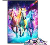 Puzzles for Teenagers Teens 1000pc Puzzle Rainbow Horse, Challenging Game And Family Play with Fully Interlocking Randomly Shaped Pieces (Size 26x38cm)