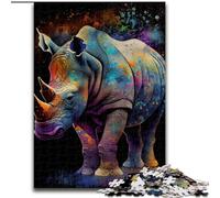 Puzzles for Teenagers Teens 1000pc Puzzle Rhino Ink Painting, Learning Educational for Is Ideal As A Gift for The Whole Family (Size 26x38cm)