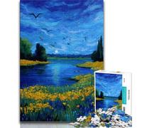 Puzzles for Teenagers Teens 1000pc Puzzle River Oil Painting,Challenging Game Toys for Is Ideal As A Gift for The Whole Family (75x50cm)