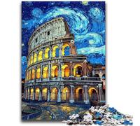 Puzzles for Teenagers Teens 1000pc Puzzle Roman Colosseum at Night Staycation Kill Time with Fully Interlocking Randomly Shaped Pieces 26x38cm