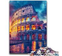 Puzzles for Teenagers Teens 1000pc Puzzle Roman Colosseum at Sunset Staycation Kill Time with Fully Interlocking Randomly Shaped Pieces 50x75cm