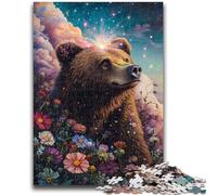 Puzzles for Teenagers Teens 1000pc Puzzle Rose Brown Bear Staycation Kill Time with Fully Interlocking Randomly Shaped Pieces 26x38cm