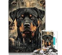 Puzzles for Teenagers Teens 1000pc Puzzle Rottweiler Collage,family Fun Games Fun at Home Activities,Birthday Present,Travel Gifts 75x50cm