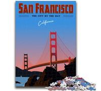 Puzzles for Teenagers Teens 1000pc Puzzle San Francisco Travel Help The Brain Exercise Addictive Toys to Cultivate Patience Suitable for Couples (size 50x75cm)