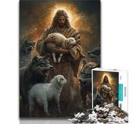 Puzzles for Teenagers Teens 1000pc Puzzle Sheep And Jesus,Artistic Wall Decor & Birthday Gift Idea for Friends,Home Office (38x26cm)