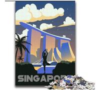 Puzzles for Teenagers Teens 1000pc Puzzle Singapore City Travel Art Challenging Game And Family Play Secret Santa Gifts (38x52cm) 1000pcs