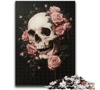Puzzles for Teenagers Teens 1000pc Puzzle Skull Rose Vibrant And Unique Design Relaxing & Challenging Puzzle Experience 50x75cm