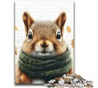 Puzzles for Teenagers Teens 1000pc Puzzle Squirrel Wearing A Scarf for Educational Game Challenge Toy Deal As Gifts for The Whole Family 50x75cm