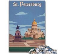 Puzzles for Teenagers Teens 1000pc Puzzle St Petersburg Help The Brain Exercise Addictive Toys to Cultivate Patience Suitable for Couples (size 38x52cm)