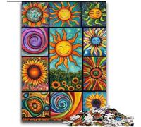 Puzzles for Teenagers Teens 1000pc Puzzle Sun Collage,Challenging Game Toys for Is Ideal As A Gift for The Whole Family 38x52cm