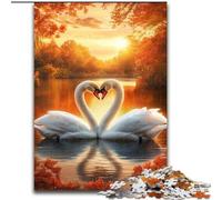 Puzzles for Teenagers Teens 1000pc Puzzle Swan Couple for 14+ Difficult to Complete But Fun And Humorous Birthday Gift 50x75cm