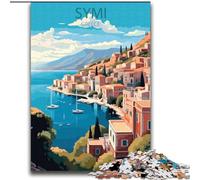 Puzzles for Teenagers Teens 1000pc Puzzle Symi Greece for Age 14+ Challenging To Complete But Fun And Humorous Great Gifts And Toys (38x52cm) 1000pcs