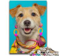 Puzzles for Teenagers Teens 1000pc Puzzle Terrier Smiling Face Challenging Game And Family Play Wall Decoration Unique Birthday And Xmas Gifts 50x75cm