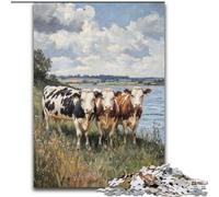 Puzzles for Teenagers Teens 1000pc Puzzle Three Cows, for And from 14 Years And over Educational Learning Toys Family Games Birthday Present 50x75cm