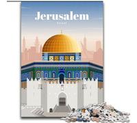 Puzzles for Teenagers Teens 1000pc Puzzle Travel to Jerusalem,Stress Reliever Staycation Kill Time Parent-child Interaction 38x26cm