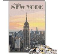 Puzzles for Teenagers Teens 1000pc Puzzle Travel to New York, Analysis And Logic with Fully Interlocking Randomly Shaped Pieces for And Age 14 Years Up 75x100cm