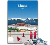 Puzzles for Teenagers Teens 1000pc Puzzle Travel to Tibet Help The Brain Exercise Addictive Toys to Cultivate Patience Suitable for Couples (size 38x26cm)