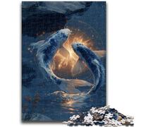 Puzzles for Teenagers Teens 1000pc Puzzle Two Koi Fish Educational Stress Relief Toy Parent-child Interaction for And Age 14 50x75cm