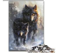 Puzzles for Teenagers Teens 1000pc Puzzle Two Wolves, Family Game Stress Reliever Difficult Challenge Enhance Love between Couples (Size 50x75cm)