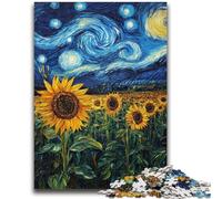 Puzzles for Teenagers Teens 1000pc Puzzle Van Gogh Sunflowers at Night for Educational Game Challenge Toy Deal As Gifts for The Whole Family 50x75cm