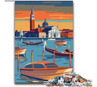 Puzzles for Teenagers Teens 1000pc Puzzle Venice Gondola Sunset Challenging Game And Family Play Secret Santa Gifts (38x52cm) 1000pcs