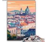 Puzzles for Teenagers Teens 1000pc Puzzle Vienna Cityscape Illustration, Analysis And Logic with Fully Interlocking Randomly Shaped Pieces for And Age 14 Years Up 75x100cm