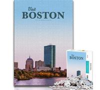 Puzzles for Teenagers Teens 1000pc Puzzle Visit Boston,Learning Educational Toys Family Games Unique Birthday And Gifts (75x50cm)