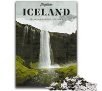 Puzzles for Teenagers Teens 1000pc Puzzle Visit Iceland Help The Brain Exercise Addictive Toys to Cultivate Patience Suitable for Couples (size 50x75cm)