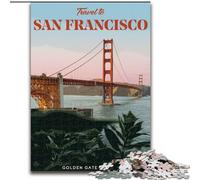 Puzzles for Teenagers Teens 1000pc Puzzle Visit San Francisco,Stress Reliever Staycation Kill Time Parent-child Interaction 38x26cm