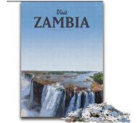 Puzzles for Teenagers Teens 1000pc Puzzle Visit Zambia, Analysis And Logic with Fully Interlocking Randomly Shaped Pieces for And Age 14 Years Up 75x100cm