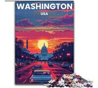 Puzzles for Teenagers Teens 1000pc Puzzle Washington DC,Stress Reliever Staycation Kill Time Parent-child Interaction 38x26cm