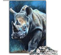 Puzzles for Teenagers Teens 1000pc Puzzle Watercolor Rhino Family Fun for Is Ideal As A Gift for The Whole Family for And Age 14 Years Up (size 50x75cm)